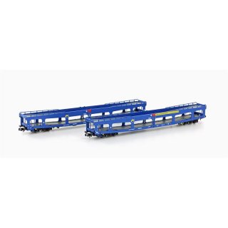 2er Set Autotransportwagen DDm 916 EETC, Ep.VI, blau