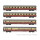 DB, 4-tlg. Set Reisezugwagen „TEE Rheingold”, in beige/roter Lackierung, bestehend aus 2 x 1. Kl. Wagen Avmz, 1 x 1. Kl. Wagen Apmz und 1 x Clubwagen WGmh, Ep. IV