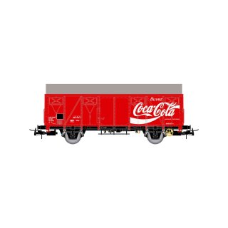 "SNCF, 2-achs. Gedeckte Güterwagen G4 mit Plattenwänden, in „Coca Cola""-Lackierung, Ep. IV"