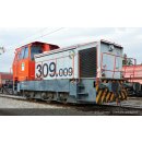 RENFE, Diesel-Rangierlokomotive 309 in rot/grauer Lackierung, Ep. V