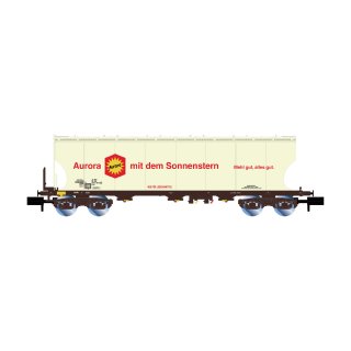 "DB, 4-achs. Schwenkdachwagen mit gewölbten Silowänden für Getreidetransport, „Aurora"", Ep. V"