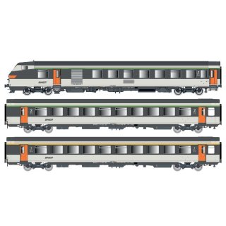 3er Set Personenwagen VU+VTU SNCF, Ep.IV-V, AC