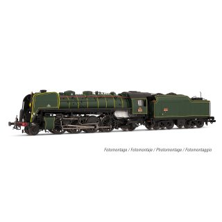 SNCF, Schlepptender-Dampflokomotive 141R 460 mit Speichen- und Boxpok-Rädern und genietetem Kohletender, grüne Farbgebung, Ep. III, mit DCC-Sounddecoder