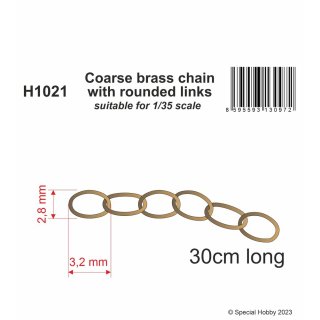 1/35 Coarse brass chain with rounded links - suitable for 1/35 scale