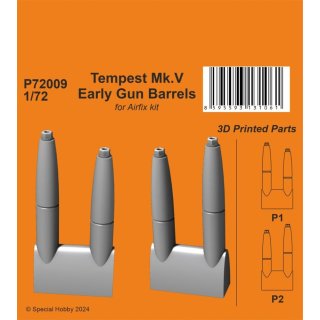 1:72 Tempest Mk.V Early Gun Barrels 1/72