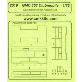 1:72 GMC 353 Clubmobile - conversion set für Academy Bausatz