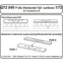 1:72 P-38J Lightning Tail horizontal surfaces für...