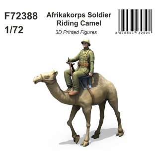 1:72 Afrikakorps Soldier Riding Camel 1/72 / 3D Printed