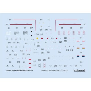 1:72 A6M2 stencils for TAMIYA/AIRFIX/HASEGAWA