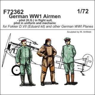 1:72 German WW1 Airmen-pilot(H.G.)in flight suit,pilot in uniform a.mechanic