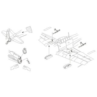 1:72 A6M2 model 21 Zero-Armament set+Tail con