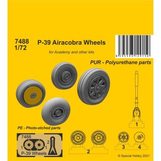 1:72 P-39 Airacobra Wheels and Front Leg