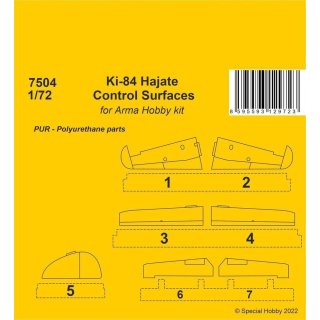 1:72 Ki-84 Hajate Control Surfaces 1/72  / for Arma Hobby kits