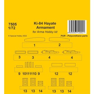 1:72 Ki-84 Hayate Armament / Arma Hobby kits